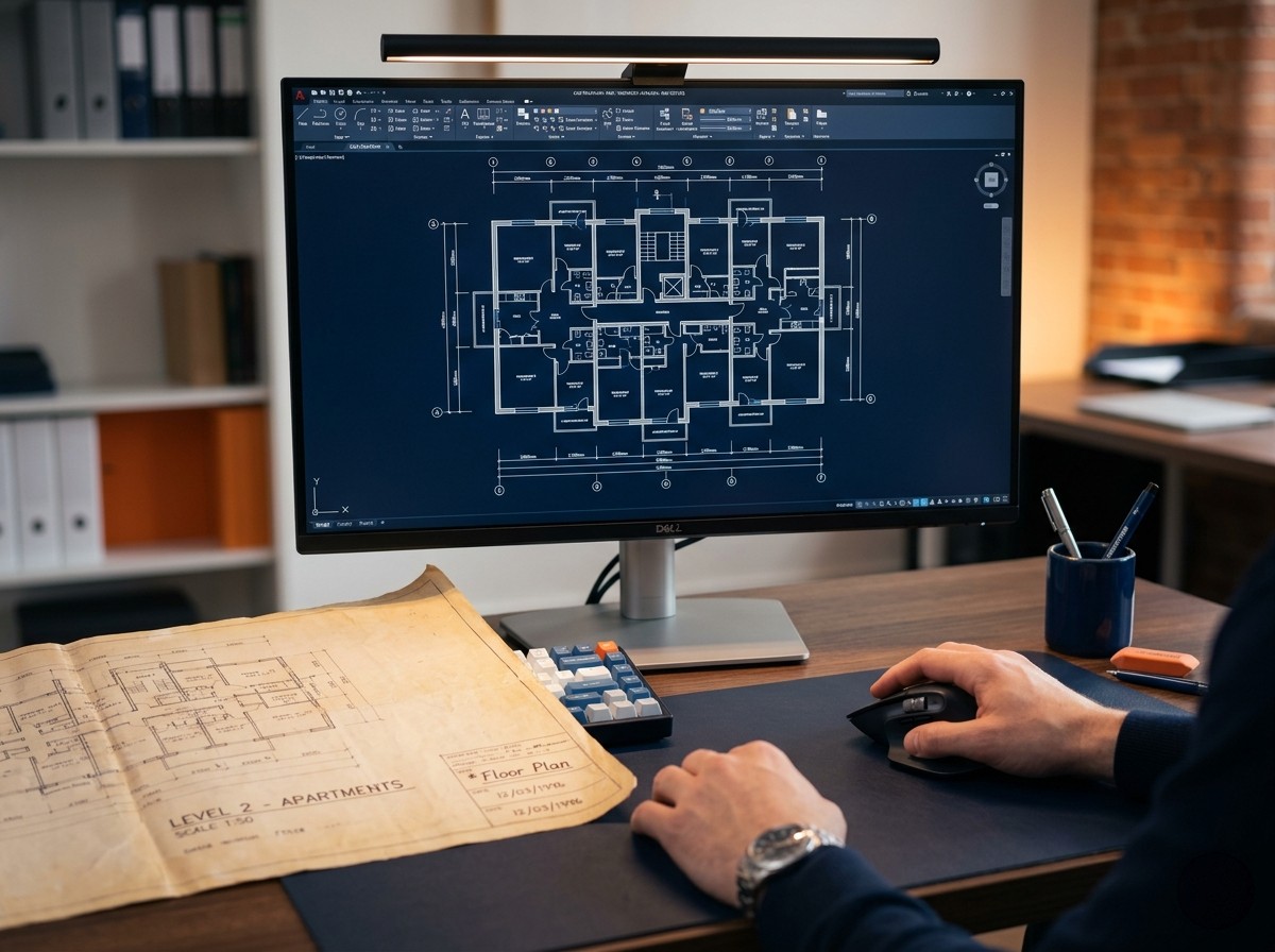 Precision CAD drafting workspace